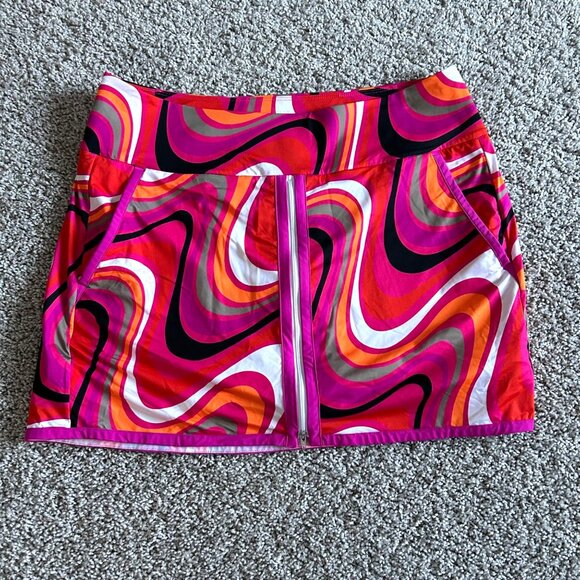 Kinona Colorful Women's Athletic Skort Inner Shorts Size Xl Funky Retro - Picture 7 of 10
